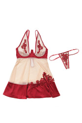 Coquette - 7222 - Babydoll & G-String Set - Merlot - Stag Shop