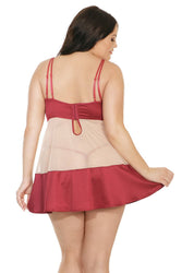 Coquette - 7222 - Babydoll & G-String Set - Merlot - Stag Shop