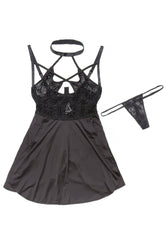 Coquette - 7226 - Babydoll & G-String Set - Black - Stag Shop