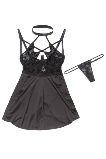 Coquette - 7226 - Babydoll & G-String Set - Black - Stag Shop