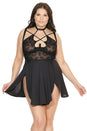 Coquette - 7226 - Babydoll & G-String Set - Black - Stag Shop