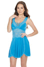Coquette - 7230 - Babydoll & Thong Set - Blue - OS - Stag Shop