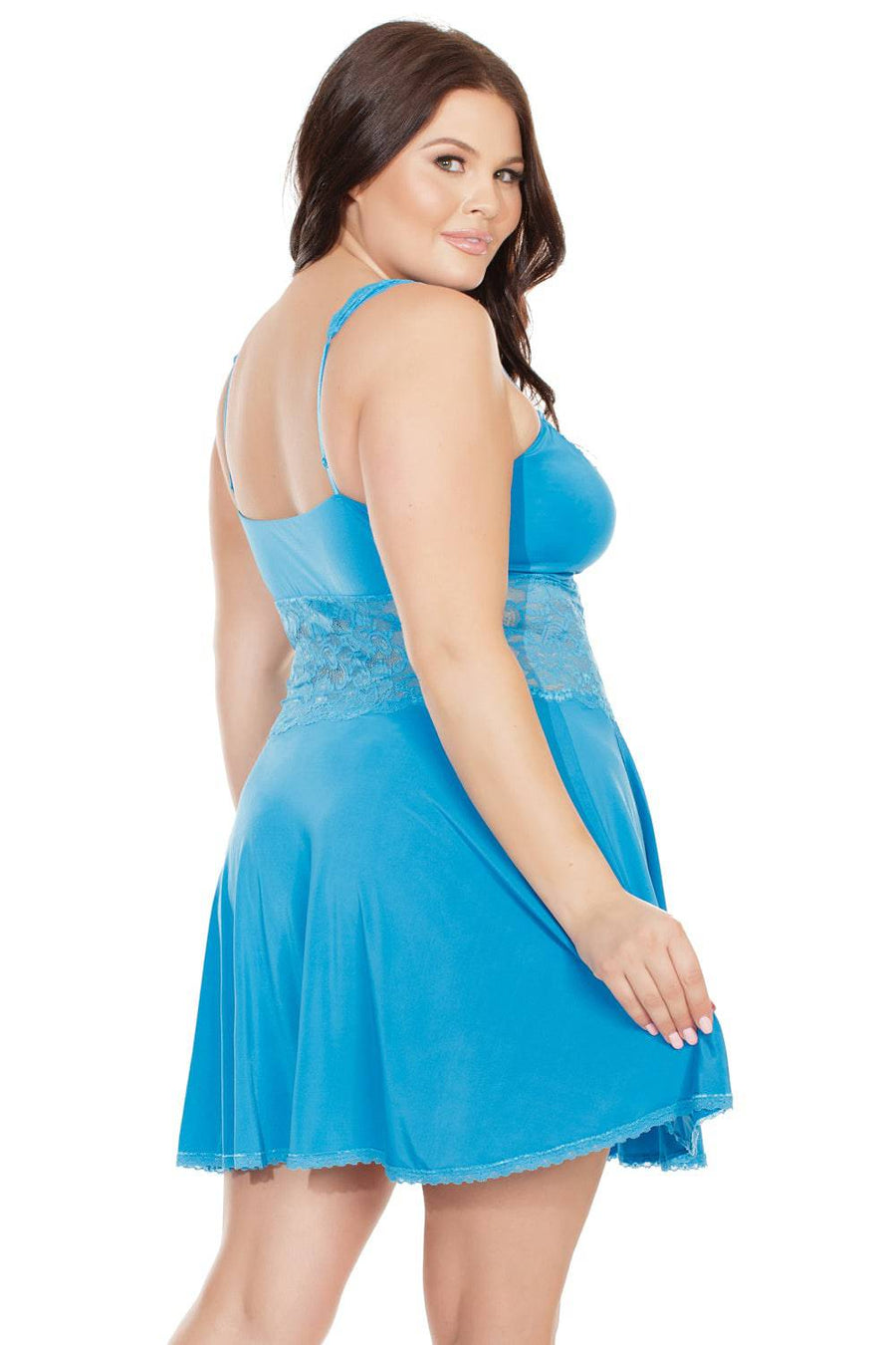 Coquette - 7230X - Babydoll & Thong Set - Blue - OSXL - Stag Shop