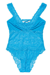 Coquette - 7231 - Crotchless Teddy - Blue - OS - Stag Shop