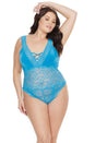 Coquette - 7231X - Crotchless Teddy - Blue - OSXL - Stag Shop