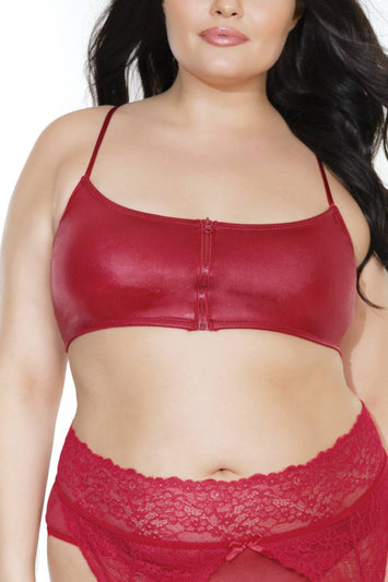 Coquette - 7235X - Wetlook Bralette - OSXL - Stag Shop