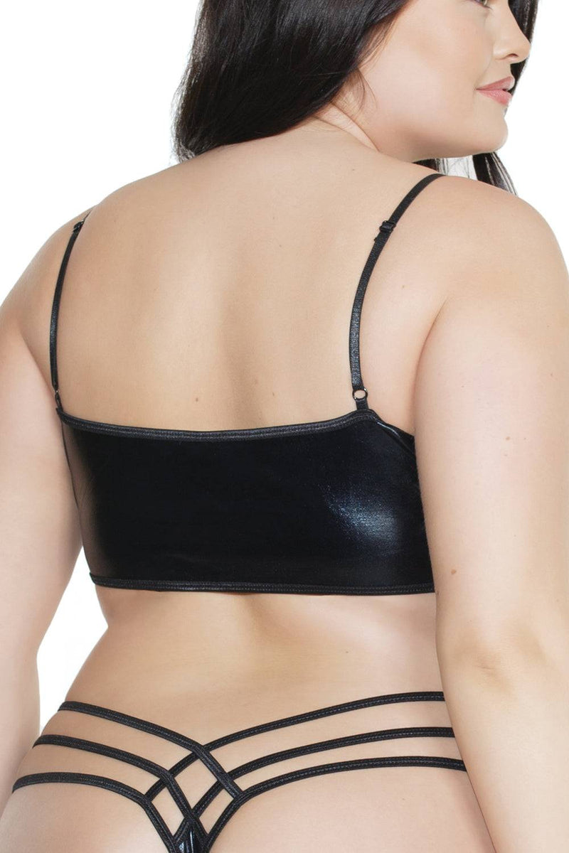 Coquette - 7236X - Wetlook Bralette - Black - OSXL - Stag Shop