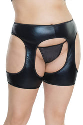 Coquette - 7243X - Wetlook Booty Chaps - Black - OSXL - Stag Shop