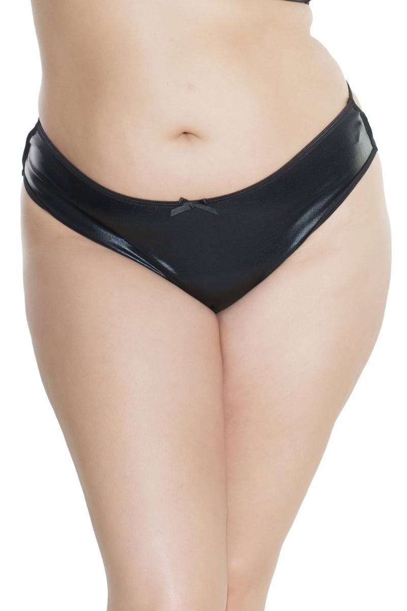 Coquette - 7244X - Wetlook Thong - Black - OSXL - Stag Shop