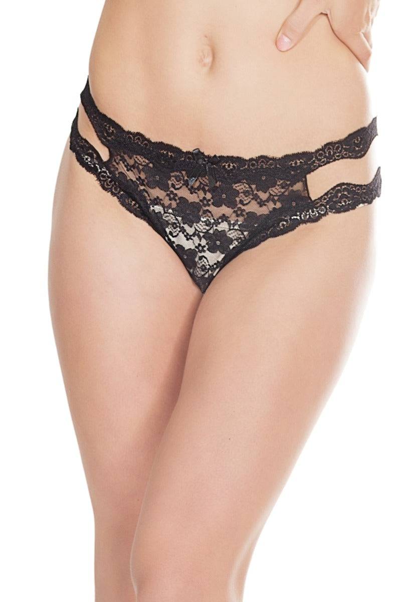 Coquette - 7246 - Crotchless Lace Thong - OS - Stag Shop