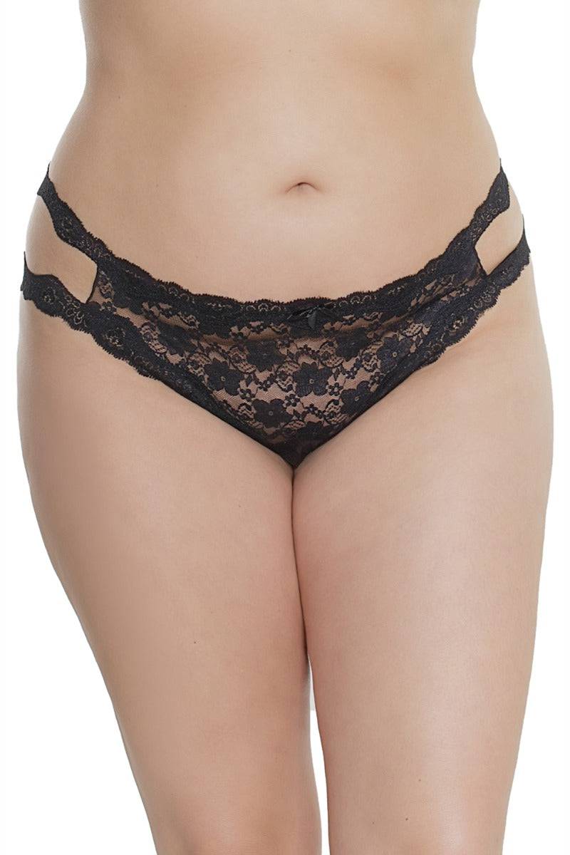 Coquette - 7246X - Crotchless Lace Thong - OSXL - Stag Shop