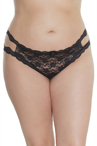 Thumbnail for Coquette - 7246X - Crotchless Lace Thong - OSXL - Stag Shop