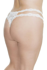 Thumbnail for Coquette - 7246X - Crotchless Lace Thong - OSXL - Stag Shop