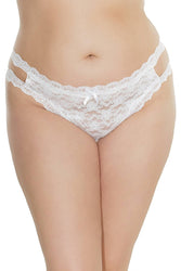 Coquette - 7246X - Crotchless Lace Thong - OSXL - Stag Shop