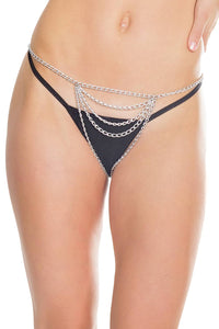 Thumbnail for Coquette - 7247 - Crotchless Chain G-String - Silver - OS - Stag Shop