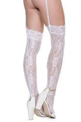Coquette - 7260 - Lace Stockings - White - OS - Stag Shop