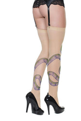 Coquette - 7264 - Tattoo Stockings - OS - Stag Shop