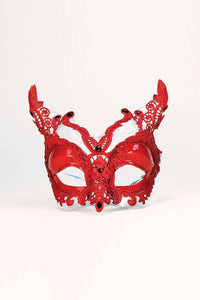 Thumbnail for Forum Novelties - Lace Devil Half Mask - Red - Stag Shop