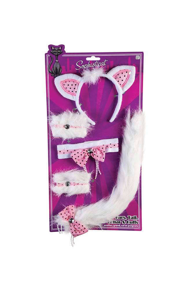 Forum Novelties - Animal Instincts Deluxe White Cat Costume Kit - White/Pink - Stag Shop