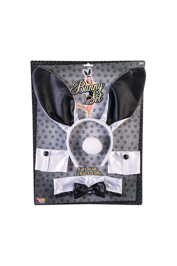 Forum Novelties - Animal Instincts Deluxe White Bunny Costume Kit - Black/White - Stag Shop