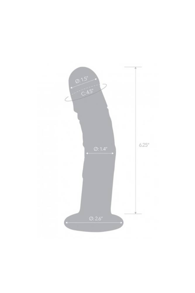 Gläs - 7" Curved Realistic Glass Dildo With Veins - Clear - Stag Shop