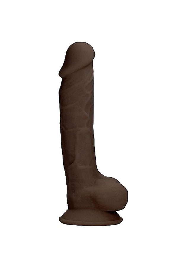 Shots Toys - Real Rock - 7 Inch Dual Density Dildo w/ Balls - Brown - Stag Shop