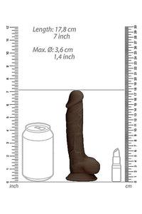 Thumbnail for Shots Toys - Real Rock - 7 Inch Dual Density Dildo w/ Balls - Brown - Stag Shop