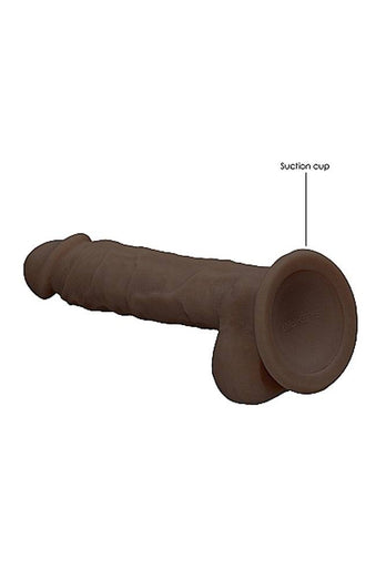 Shots Toys - Real Rock - 7 Inch Dual Density Dildo w/ Balls - Brown - Stag Shop