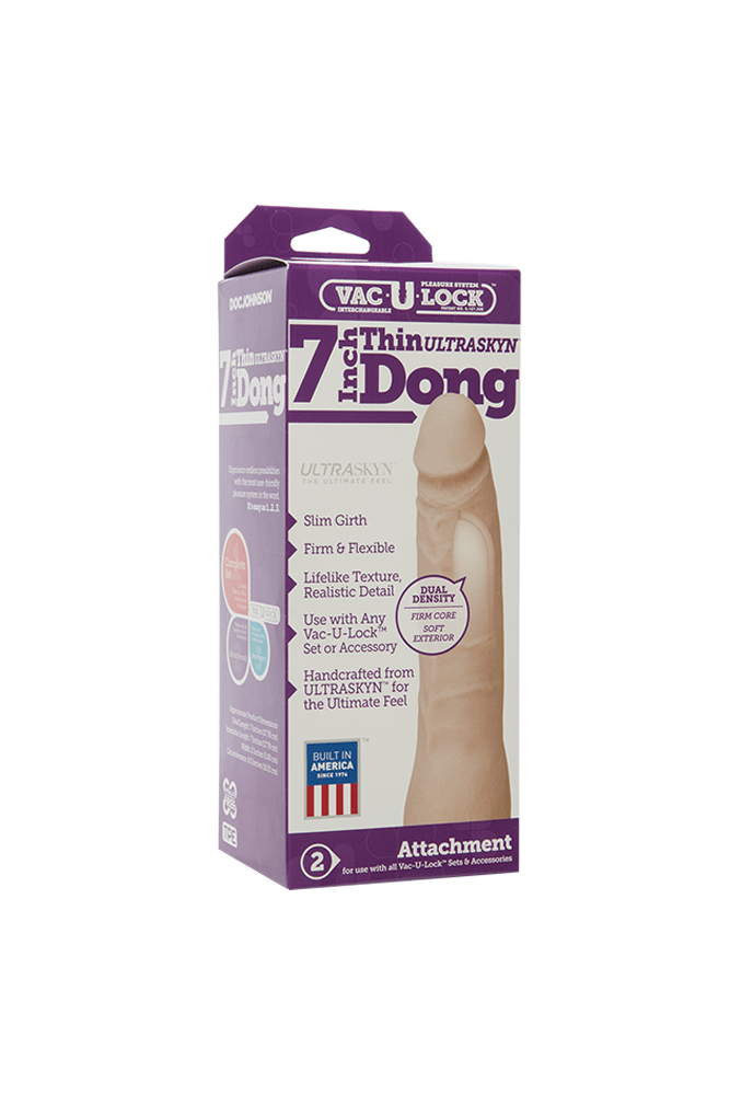 Vac-U-Lock by Doc Johnson - 7 Inch Thin Ultraskyn Dong - Stag Shop