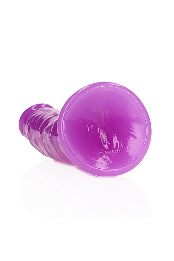 Shots Toys - Real Rock - 7" Glow in the Dark Slim Realistic Dildo with Suction Cup - Purple - Stag Shop