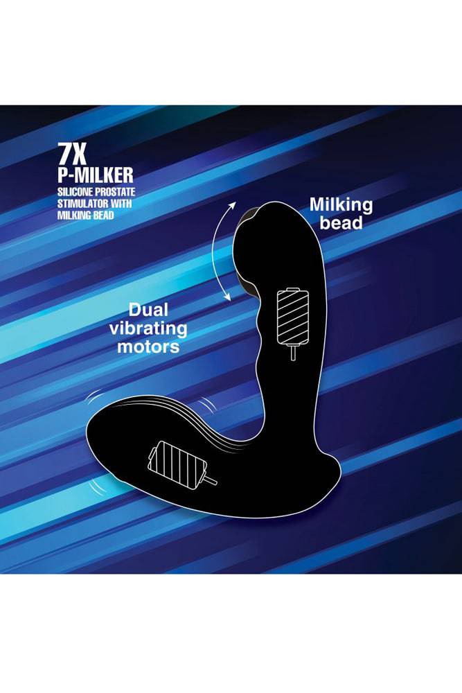 XR Brands - Alpha-Pro 7x P-Milker Prostate Massager - Black - Stag Shop
