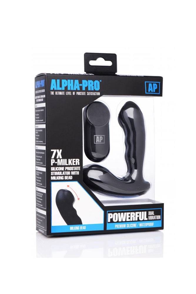 XR Brands - Alpha-Pro 7x P-Milker Prostate Massager - Black - Stag Shop