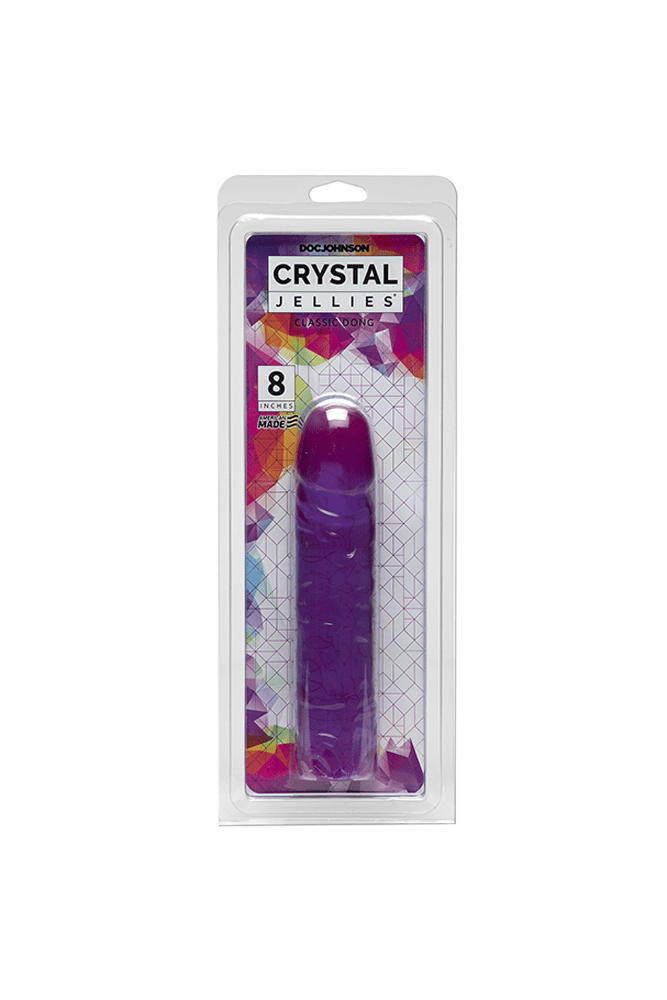 Crystal Jellies by Doc Johnson - 8 Inch Classic Dong - Assorted Colours - Stag Shop