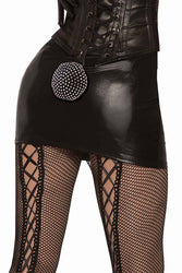 Forum Novelties - Midnight Menagerie Sequined Bunny Tail - Black/Silver - Stag Shop