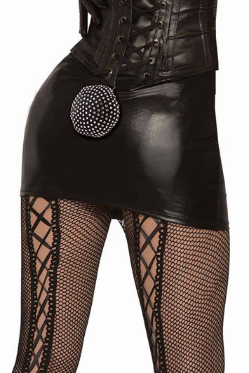 Forum Novelties - Midnight Menagerie Sequined Bunny Tail - Black/Silver - Stag Shop