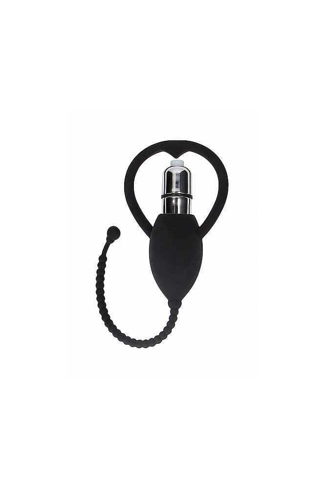 Ouch by Shots Toys - Urethral Sounding Vibrating Bullet Plug - Black - Stag Shop