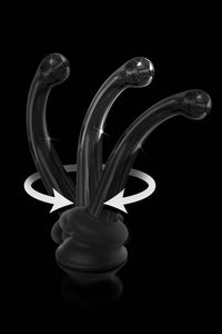 Thumbnail for Pipedream - Icicles - No. 87 - Suction Cup Glass Dildo - Black - Stag Shop