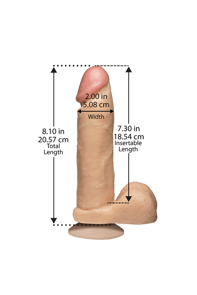 Doc Johnson - The Realistic Cock - 8 Inch Dildo w/ Vac-U-Lock Base - Stag Shop