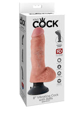 Pipedream - King Cock - Vibrating Realistic Cock with Balls - 8 inch - Beige - Stag Shop