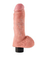 Pipedream - King Cock - Vibrating Realistic Cock with Balls - 8 inch - Beige - Stag Shop