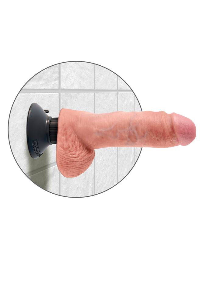 Pipedream - King Cock - Vibrating Realistic Cock with Balls - 8 inch - Beige - Stag Shop