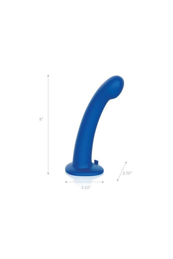 Electric Eel - Pegasus - 8” Remote Control P-Spot Silicone Dildo And Harness - Blue - Stag Shop