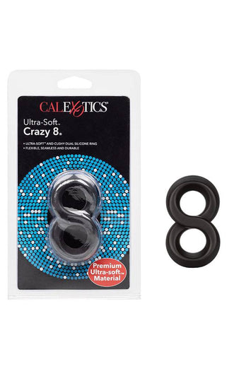 Cal Exotics - Ultra Soft Crazy 9 Cock Ring - Black - Stag Shop