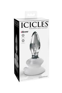 Thumbnail for Pipedream - Icicles - No. 91 - Suction Cup Glass Butt Plug - Clear - Stag Shop