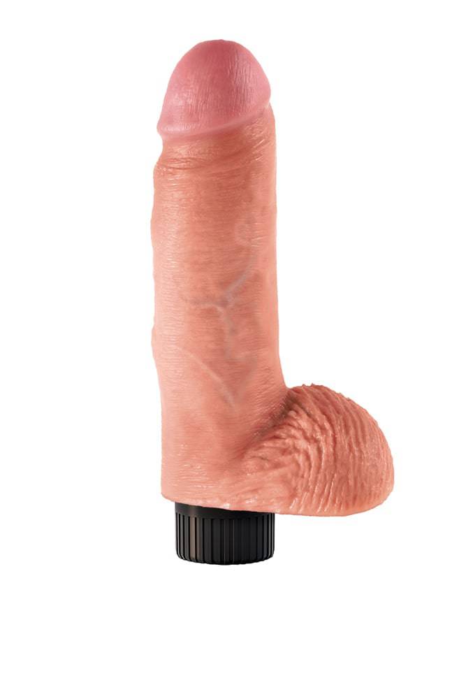 Pipedream - King Cock - Vibrating Realistic Cock with Balls - 7 inch - Beige - Stag Shop