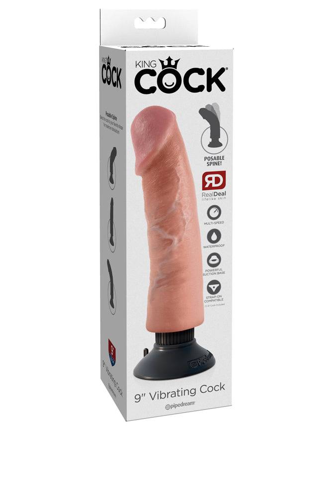Pipedream - King Cock - Vibrating Realistic Cock - 9 inch - Beige - Stag Shop