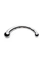 XR Brands - Master Series - Chrome Crescent Dual Ended Dildo - Silver - Stag Shop