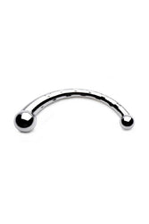 XR Brands - Master Series - Chrome Crescent Dual Ended Dildo - Silver - Stag Shop
