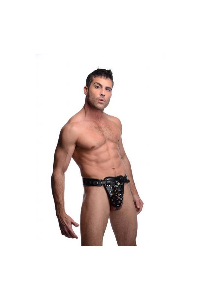 XR Brands - Strict - Safety Net Netted Male Chastity Jock - Black - Stag Shop