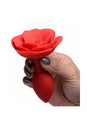 XR Brands - Booty Bloom Rose Silicone Anal Plug - Red - Stag Shop